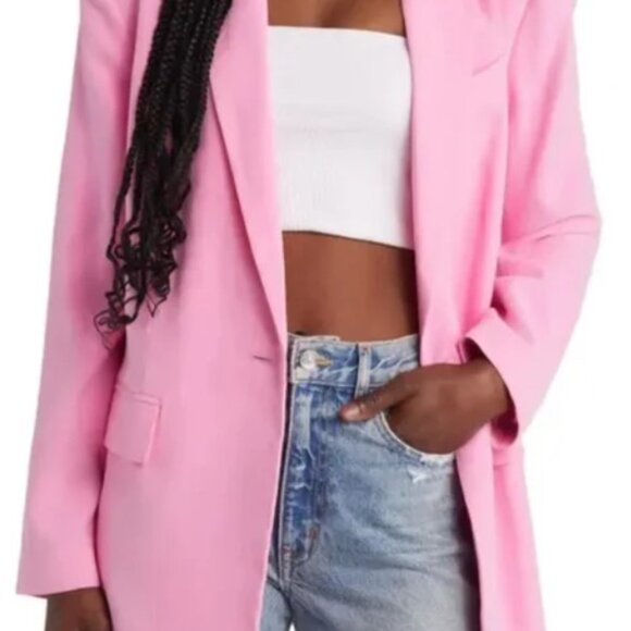 Open Edit Pink Blazer & Shorts Set – Linen Blend Size M - Picture 4 of 5